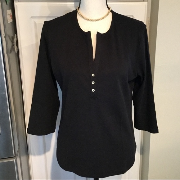 Jones New York Tops - Jones New York Sport Black Cotton Top